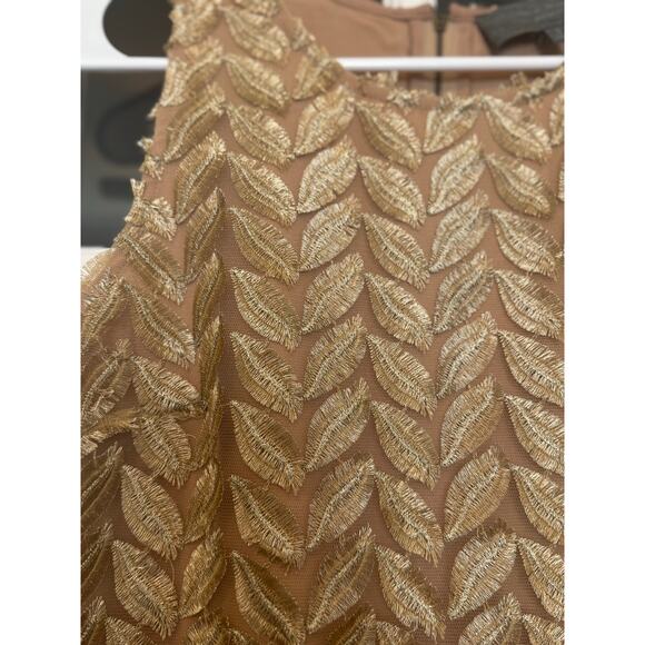 Anthropologie Sunday in Brooklyn Gold Leaf Pattern Sleeveless Top Small - Picture 4 of 16